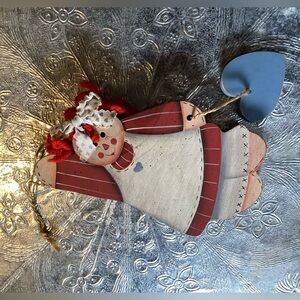 Cottagecore Raggedy Ann-Inspired Hanging Wooden Decor